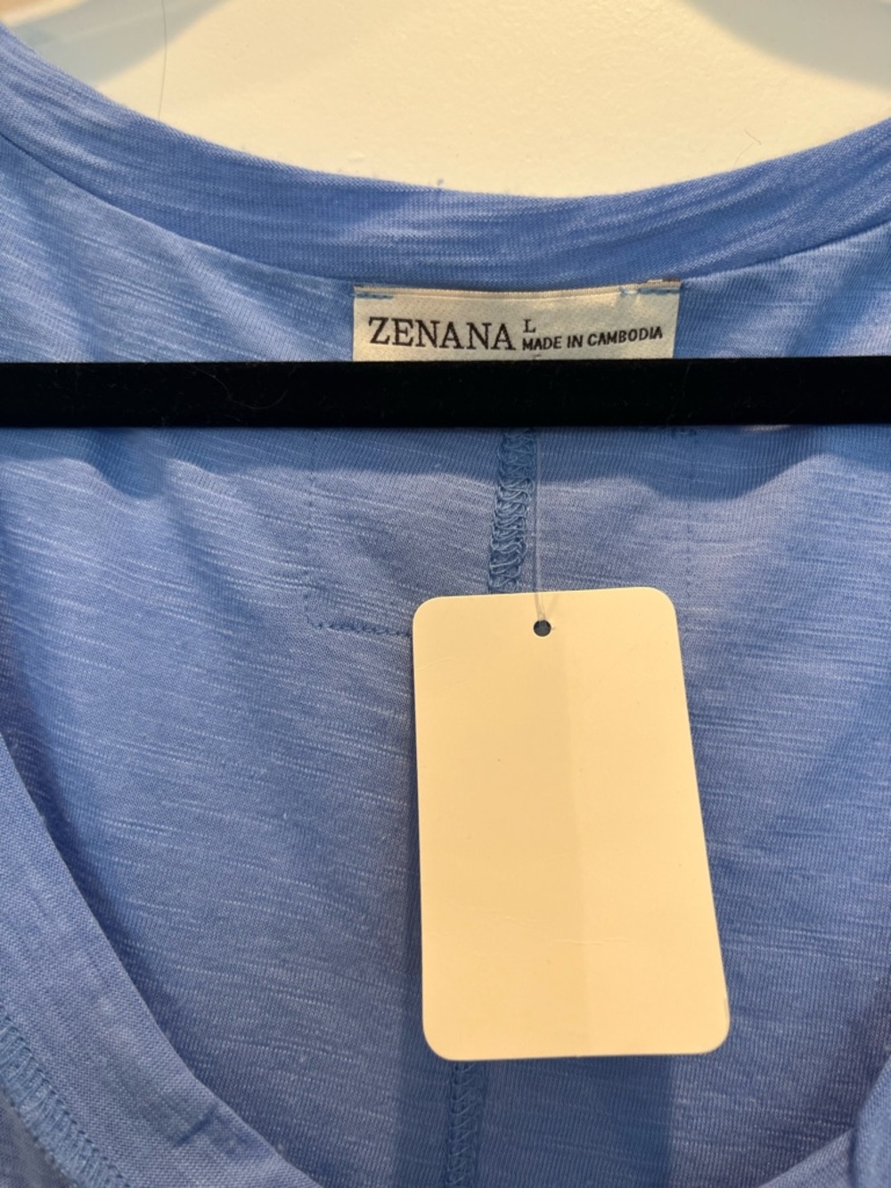 Zenana Blue Sleeveless Tank Top Size Large Soft Lightweight Casual Everyday NEW - Picture 4 of 11